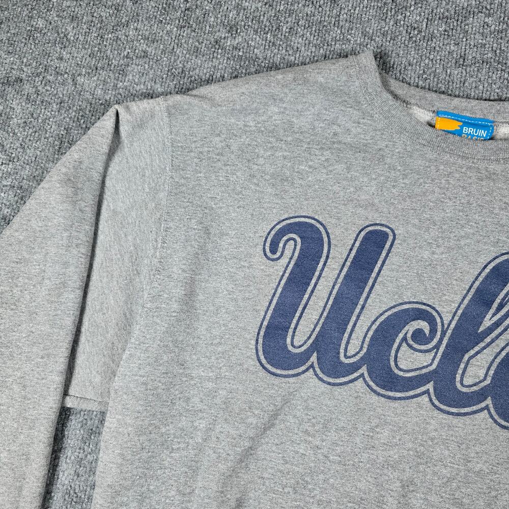UCLA Bruin Basic Threads Men's Crew Neck Sweater - Script Print - Gray - Large - Picture 8 of 16